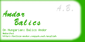 andor balics business card